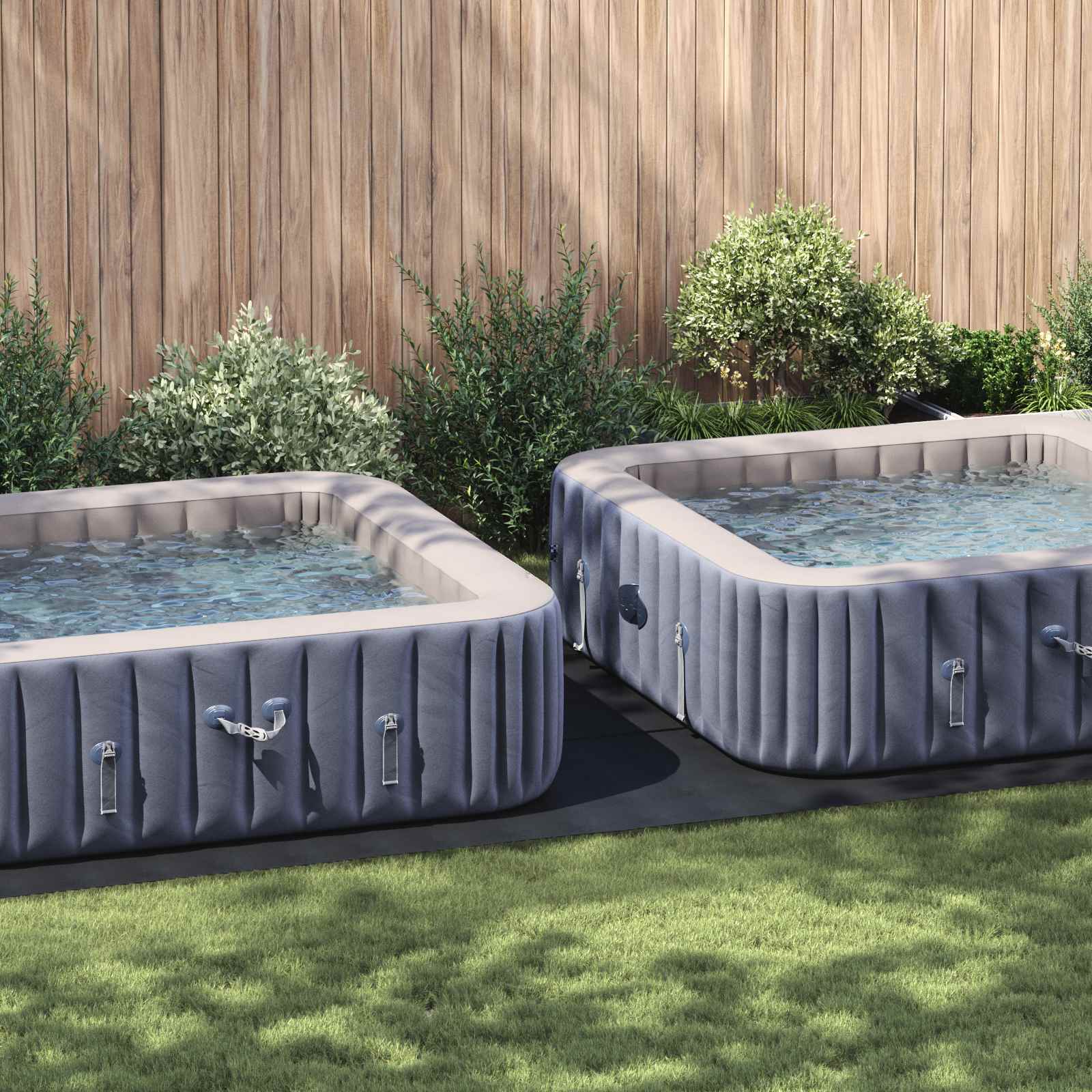 Pool Bundark Sort 640 x 321 x 0,1 cm Non-woven stof billede