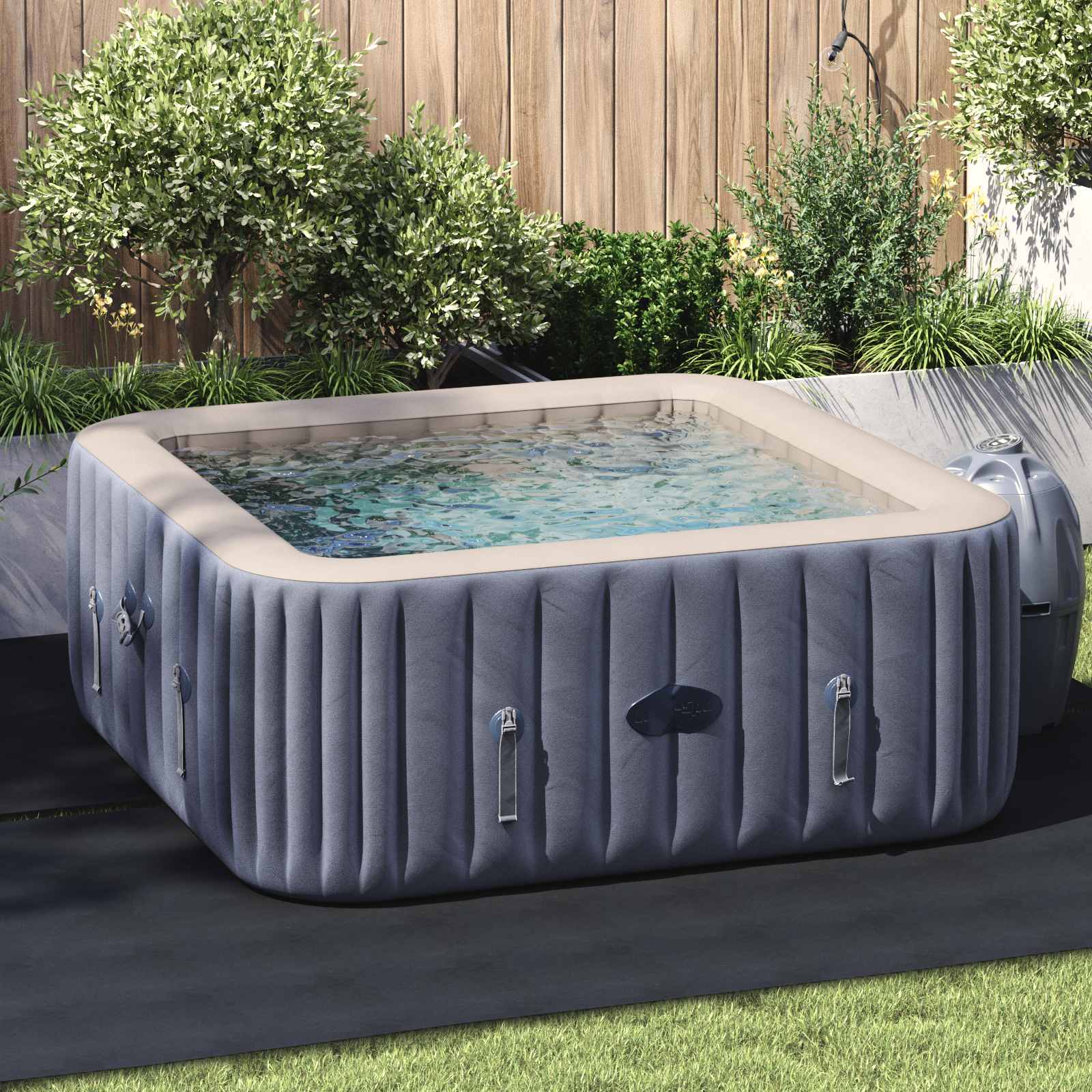 Pool Bundark Sort 274 x 274 cm Polyester geotekstil