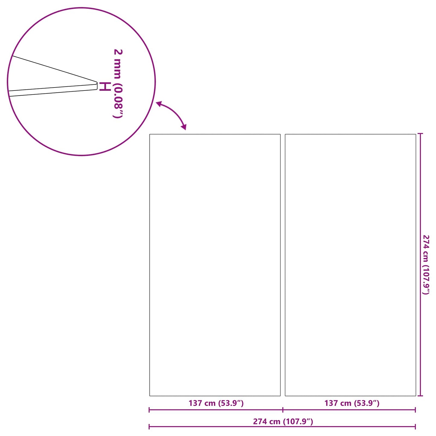 Pool Bundark 274 x 274 x 0,1 cm Non-woven stof