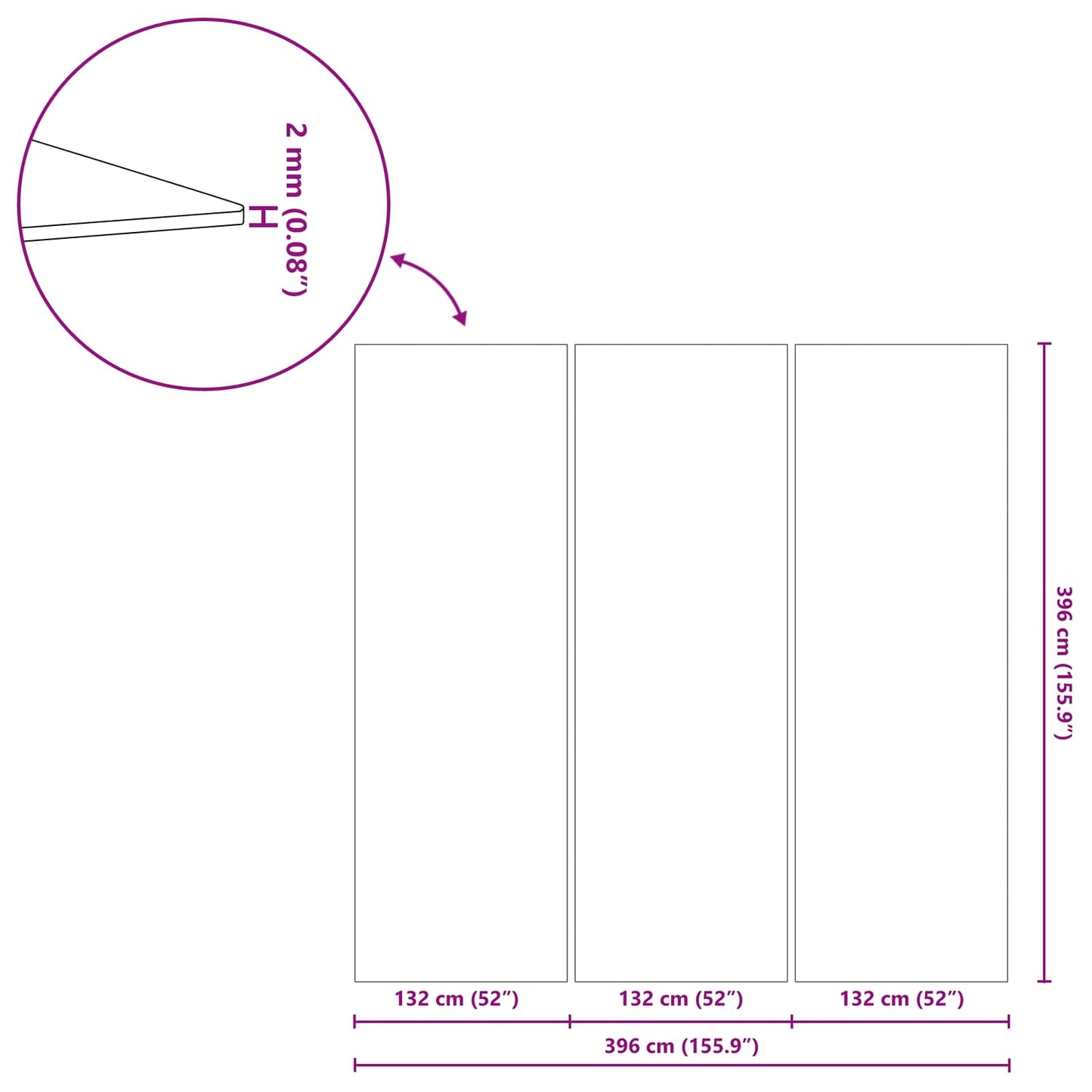 Pool Bundark Sort 396 x 396 x 0,1 cm Non-woven stof