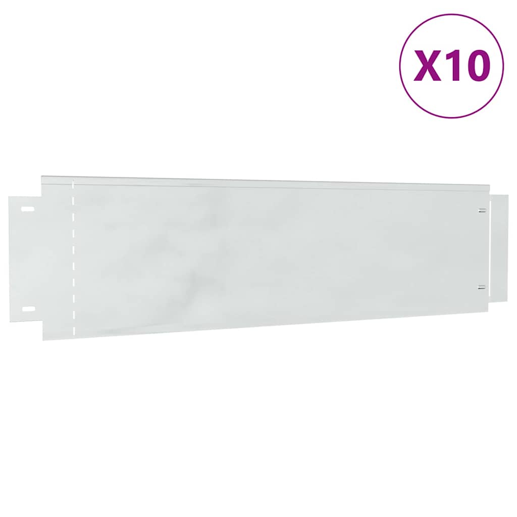 Plænekanter 10 pcs Sølv 100 x 25 x 0,07 cm Galvaniseret stål