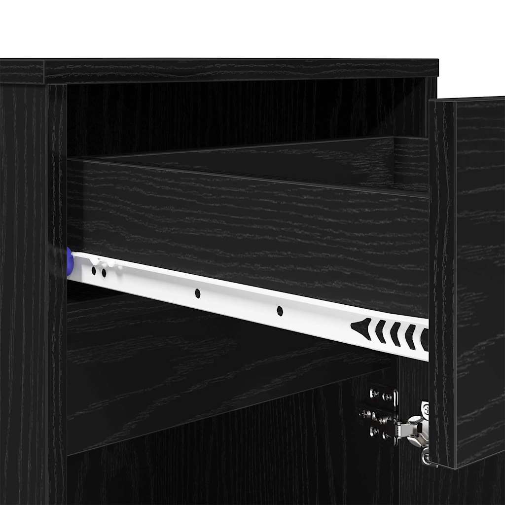 LED Sengeskab 2 pcs Sort eg 38 x 34 x 61 cm Konstrueret træ