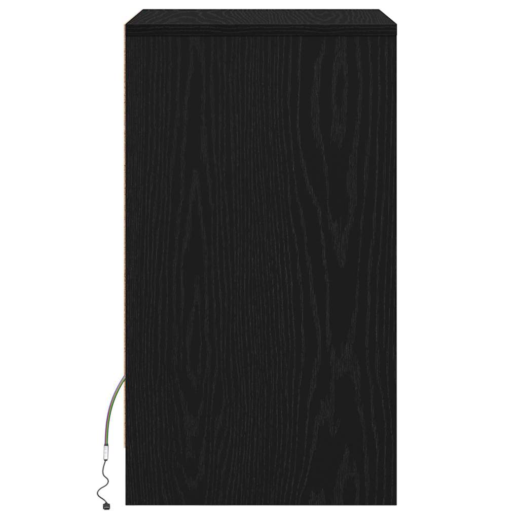 LED Sengeskab 2 pcs Sort eg 38 x 34 x 61 cm Konstrueret træ