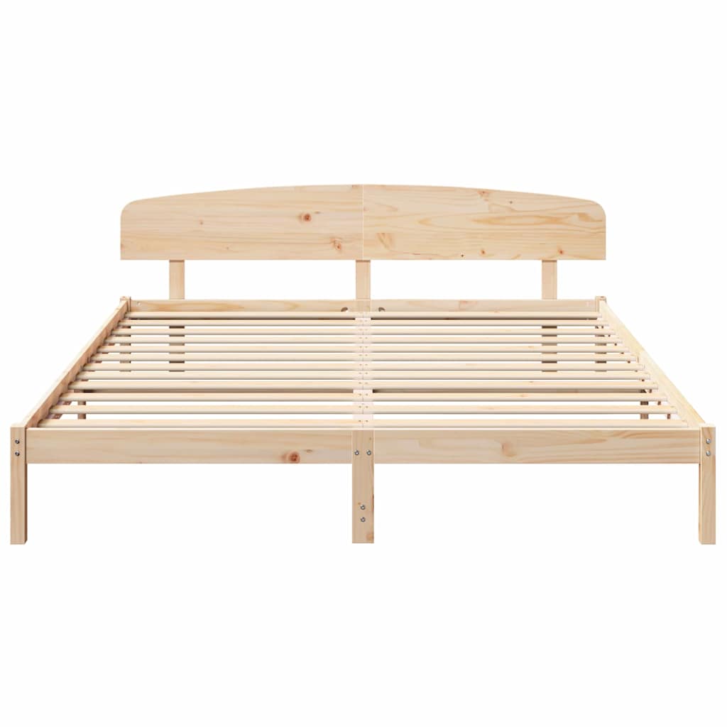 Sengestel Naturfarvet 200 x 200 cm Massiv fyrretræ