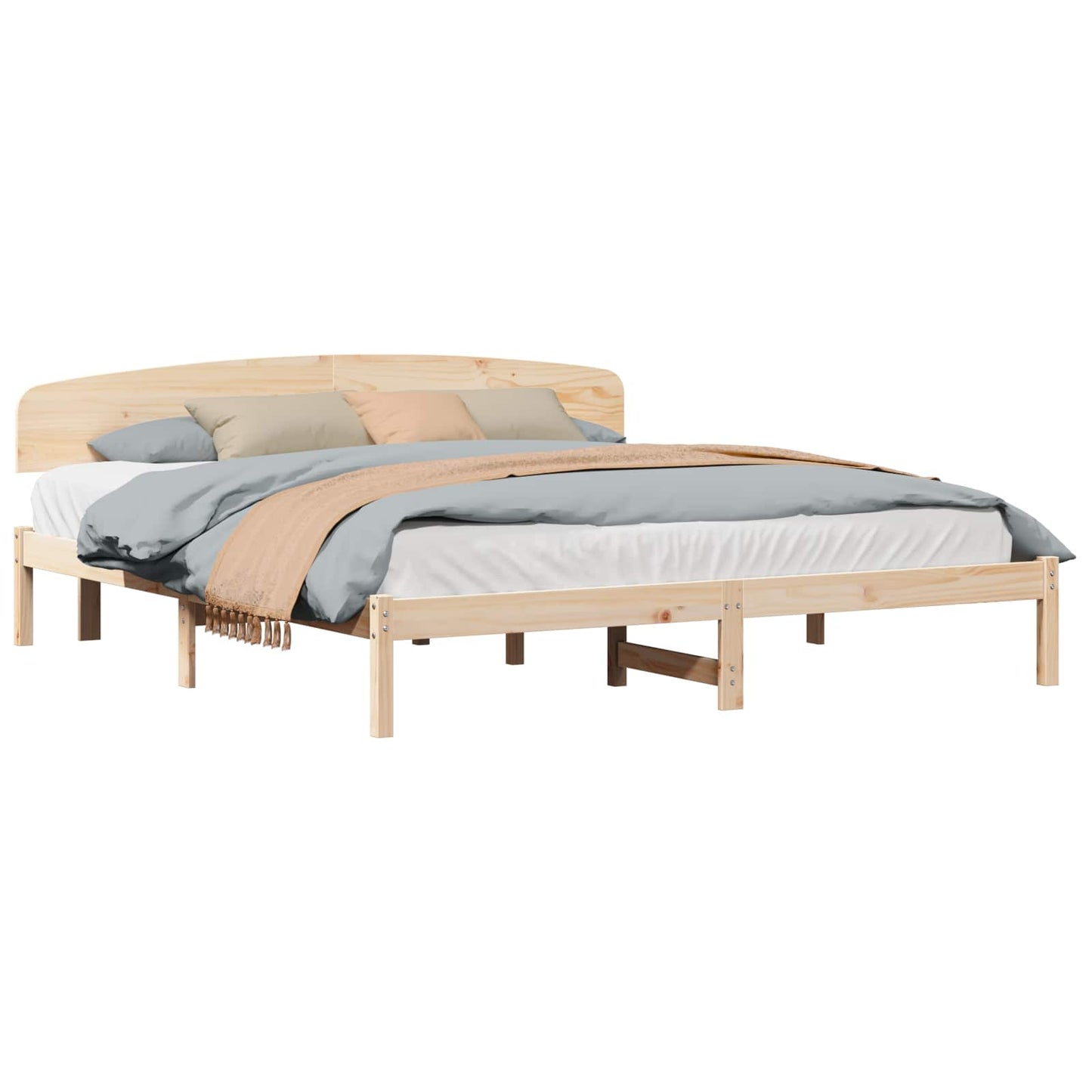 Sengestel Naturfarvet 180 x 200 cm Massiv fyrretræ