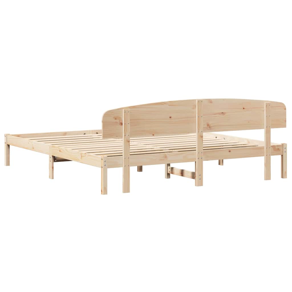 Sengestel Naturfarvet 180 x 200 cm Massiv fyrretræ