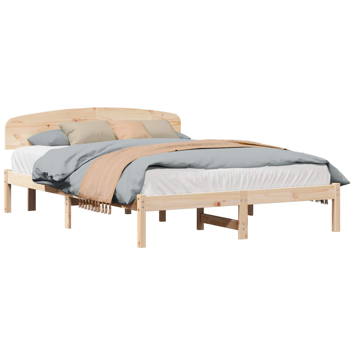 Sengestel Naturfarvet 140 x 200 cm Massiv fyrretræ