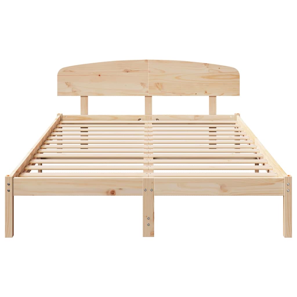 Sengestel Naturfarvet 140 x 200 cm Massiv fyrretræ