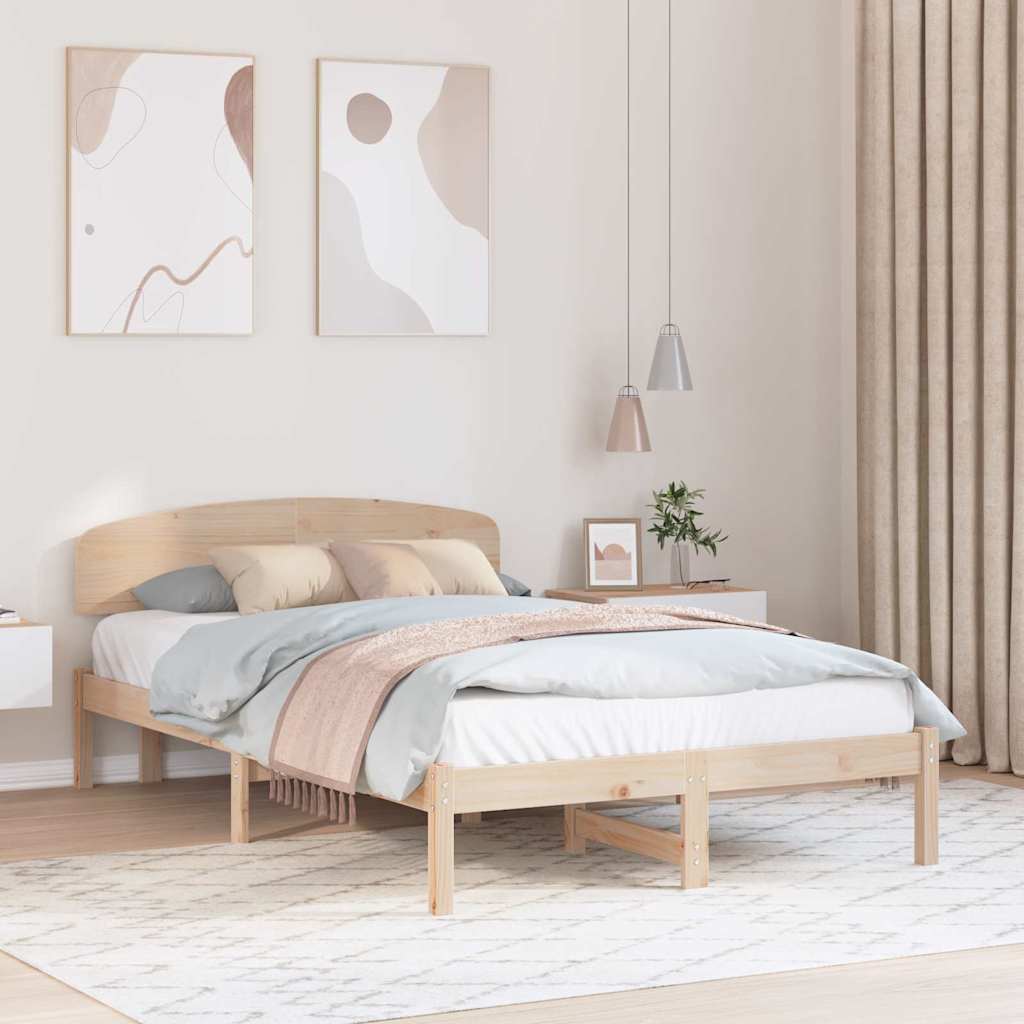 Sengestel Naturfarvet 140 x 190 cm Massiv fyrretræ