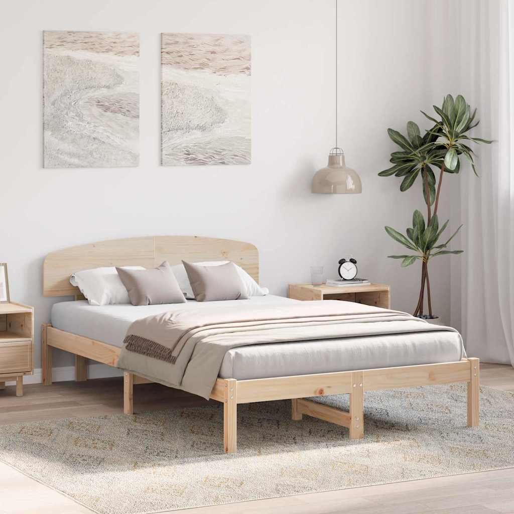 Sengestel Naturfarvet 140 x 190 cm Massiv fyrretræ