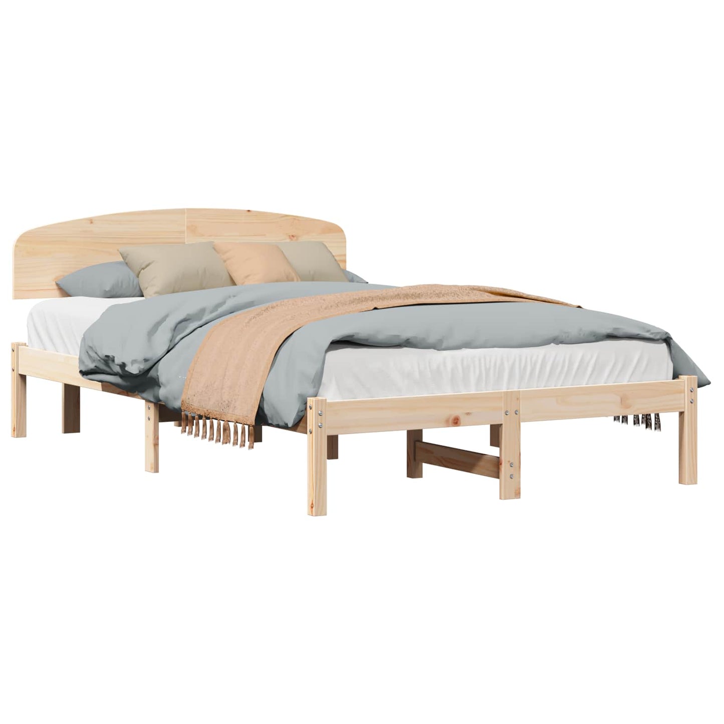 Sengestel Naturfarvet 135 x 190 cm Massiv fyrretræ