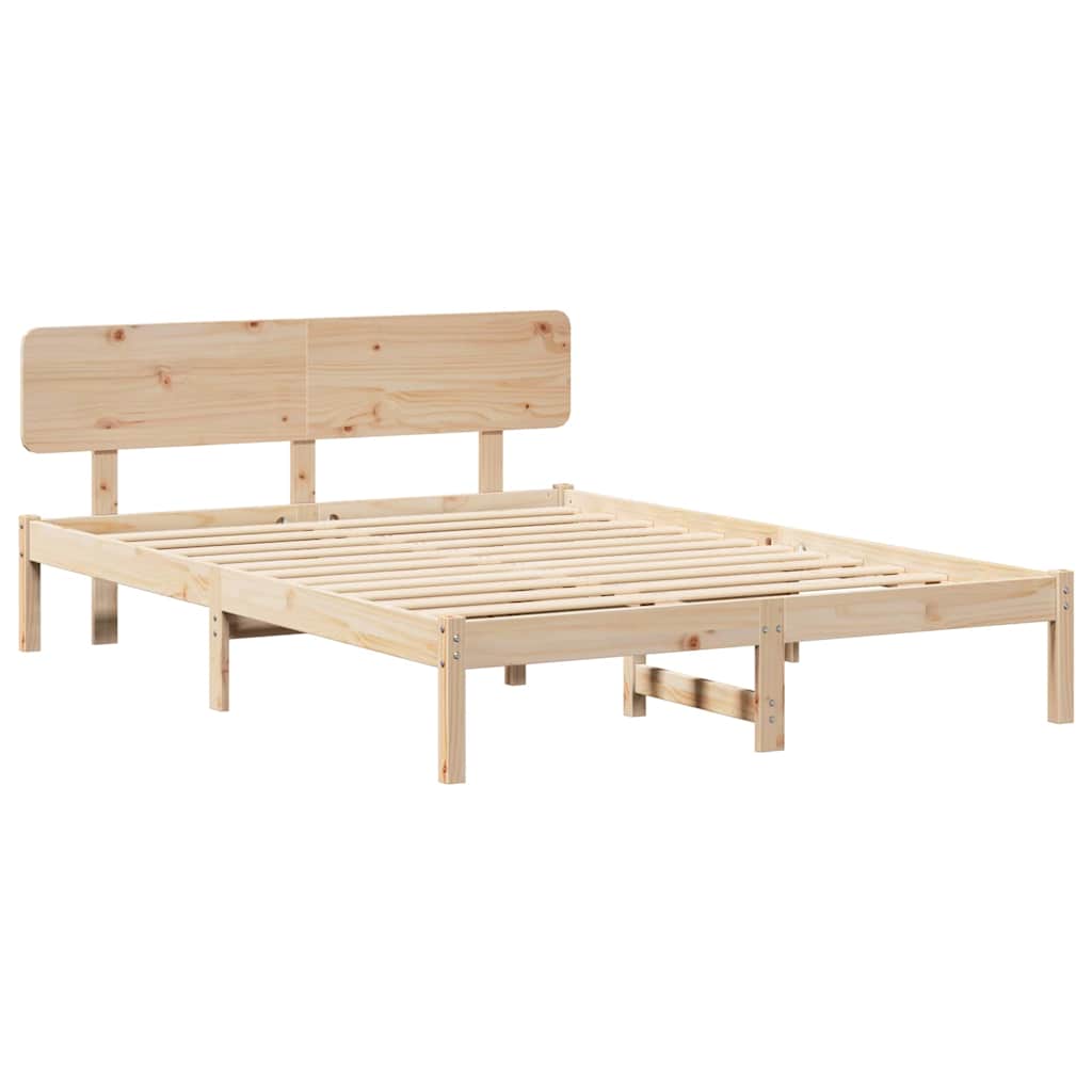 Sengestel Naturfarvet 200 x 200 cm Massiv fyrretræ