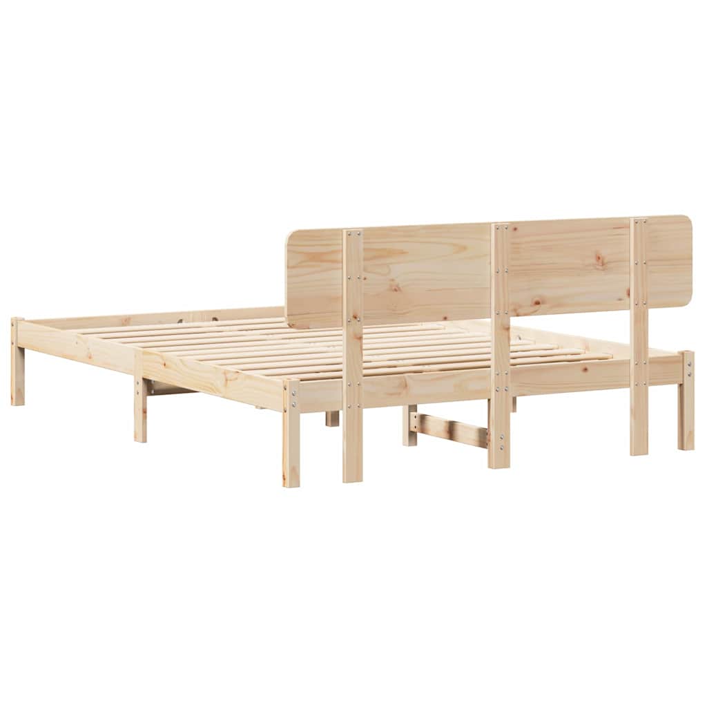 Sengestel Naturfarvet 200 x 200 cm Massiv fyrretræ