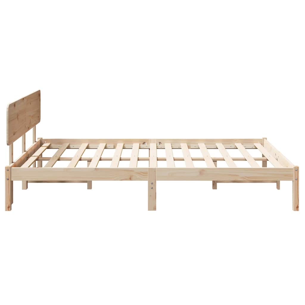 Sengestel Naturfarvet 200 x 200 cm Massiv fyrretræ