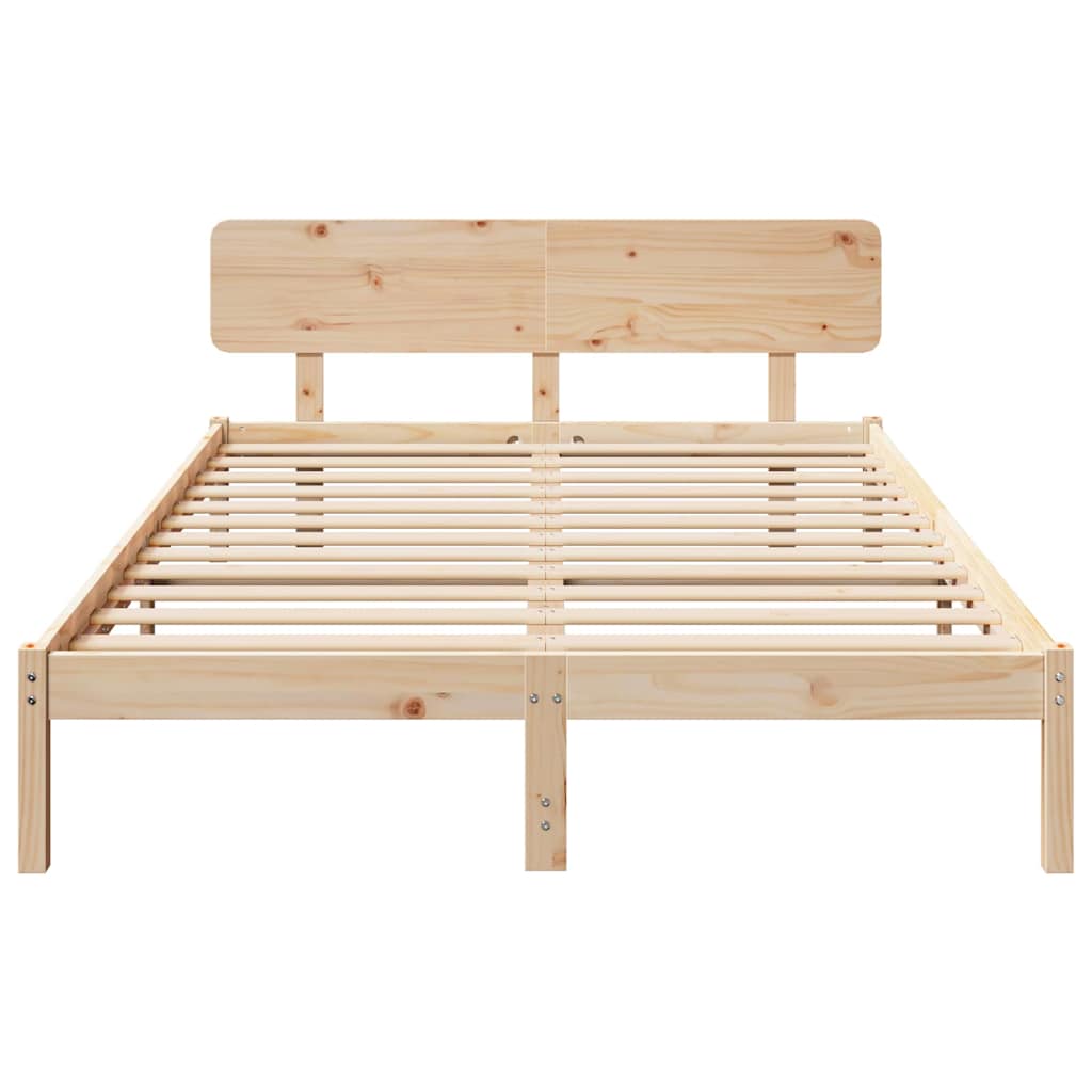 Sengestel Naturfarvet 150 x 200 cm Massiv fyrretræ