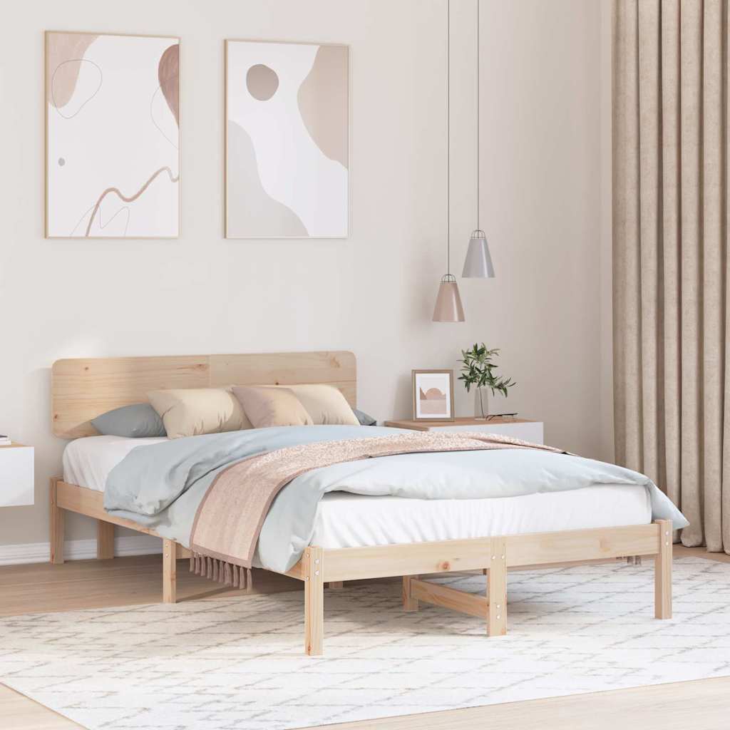 Sengestel Naturfarvet 135 x 190 cm Massiv fyrretræ
