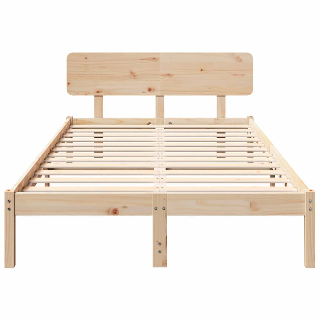 Sengestel Naturfarvet 120 x 190 cm Massiv fyrretræ
