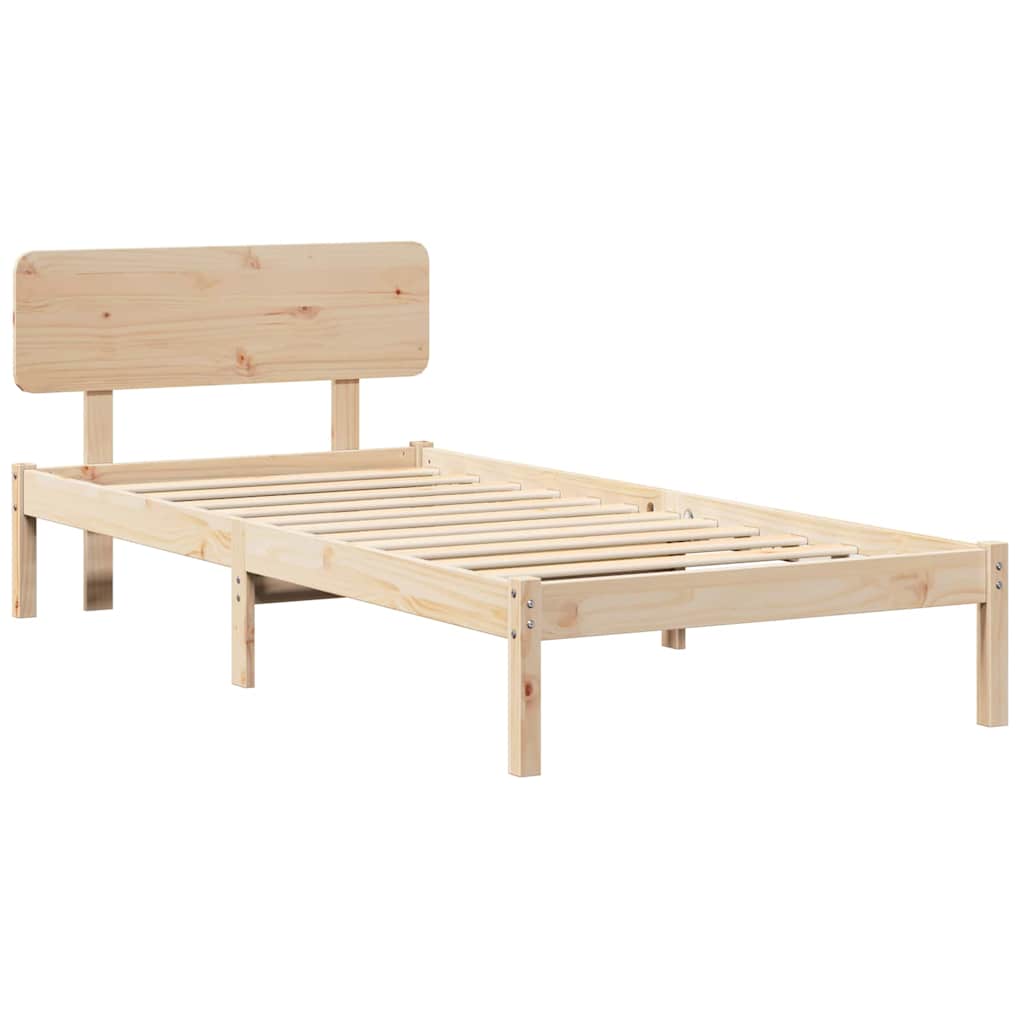 Sengestel Naturfarvet 90 x 200 cm Massiv fyrretræ