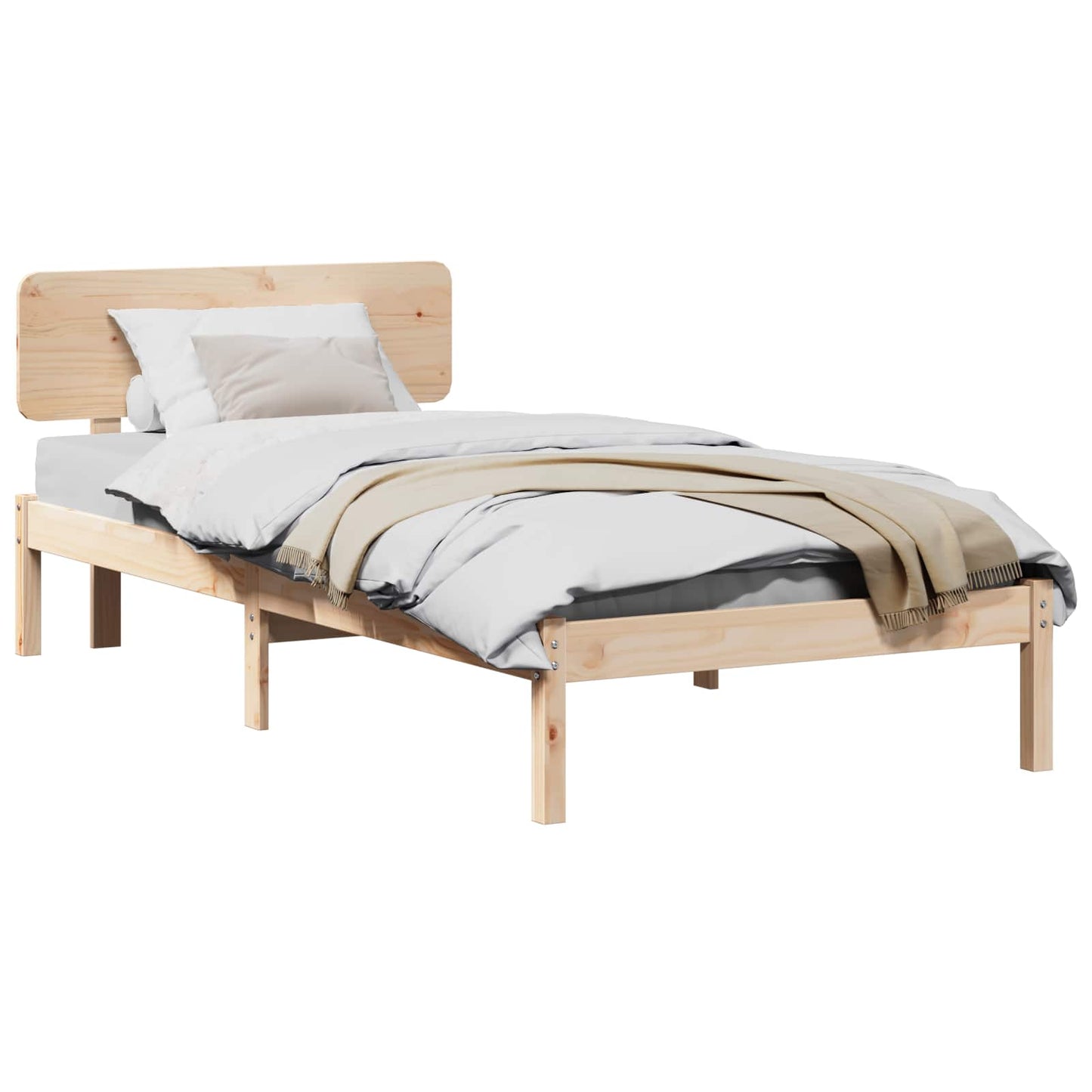 Sengestel Naturfarvet 90 x 190 cm Massiv fyrretræ
