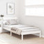 Sengestel med hovedgærde Hvid 90 x 200 cm Massivt fyrretræ