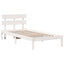 Sengestel med hovedgærde Hvid 90 x 190 cm Massivt fyrretræ