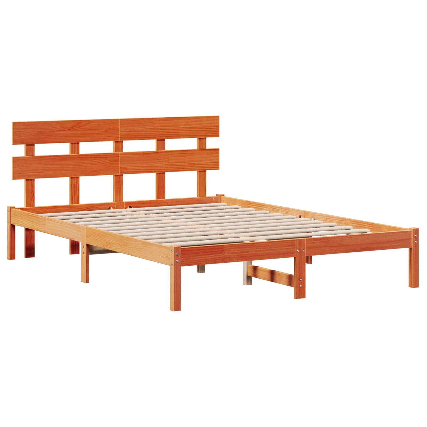 Sengestel med hovedgærde Brun 160 x 200 cm Massivt fyrretræ