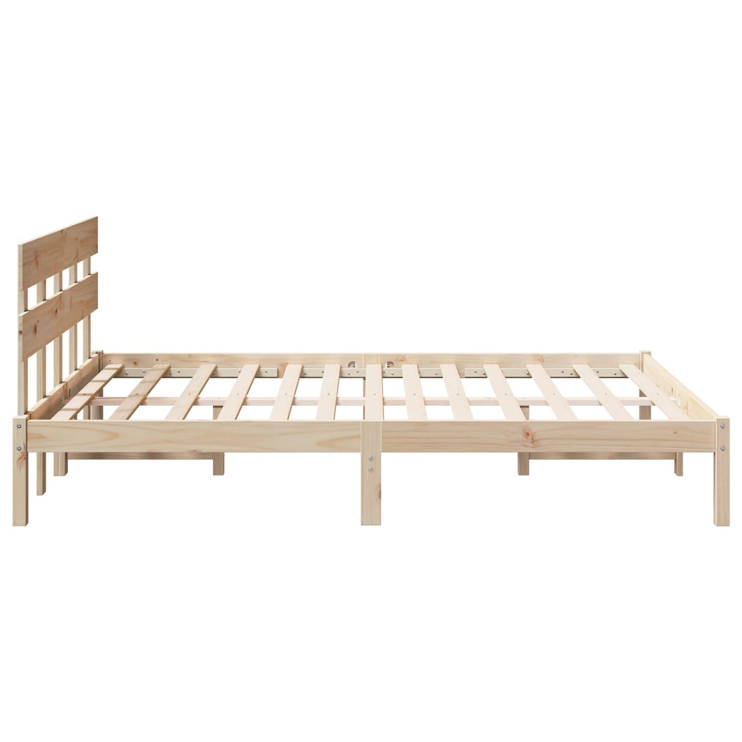 Sengestel med hovedgærde Brun 150 x 200 cm Massivt fyrretræ