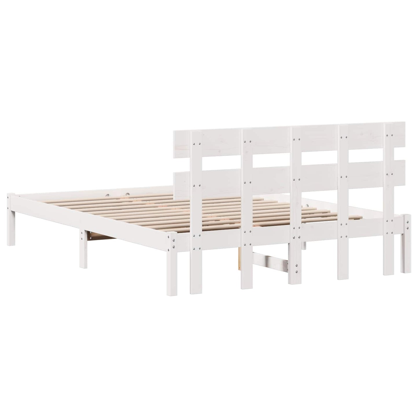 Sengestel med hovedgærde Brun 140 x 200 cm Massivt fyrretræ