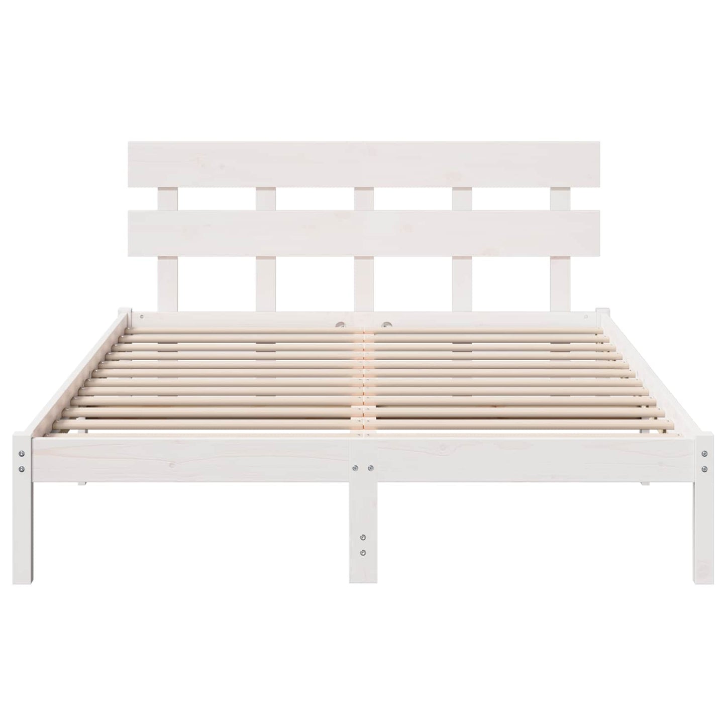 Sengestel med hovedgærde Brun 140 x 200 cm Massivt fyrretræ