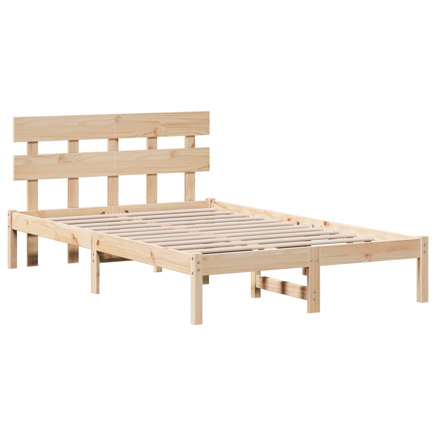 Sengestel med hovedgærde Brun 120 x 200 cm Massivt fyrretræ