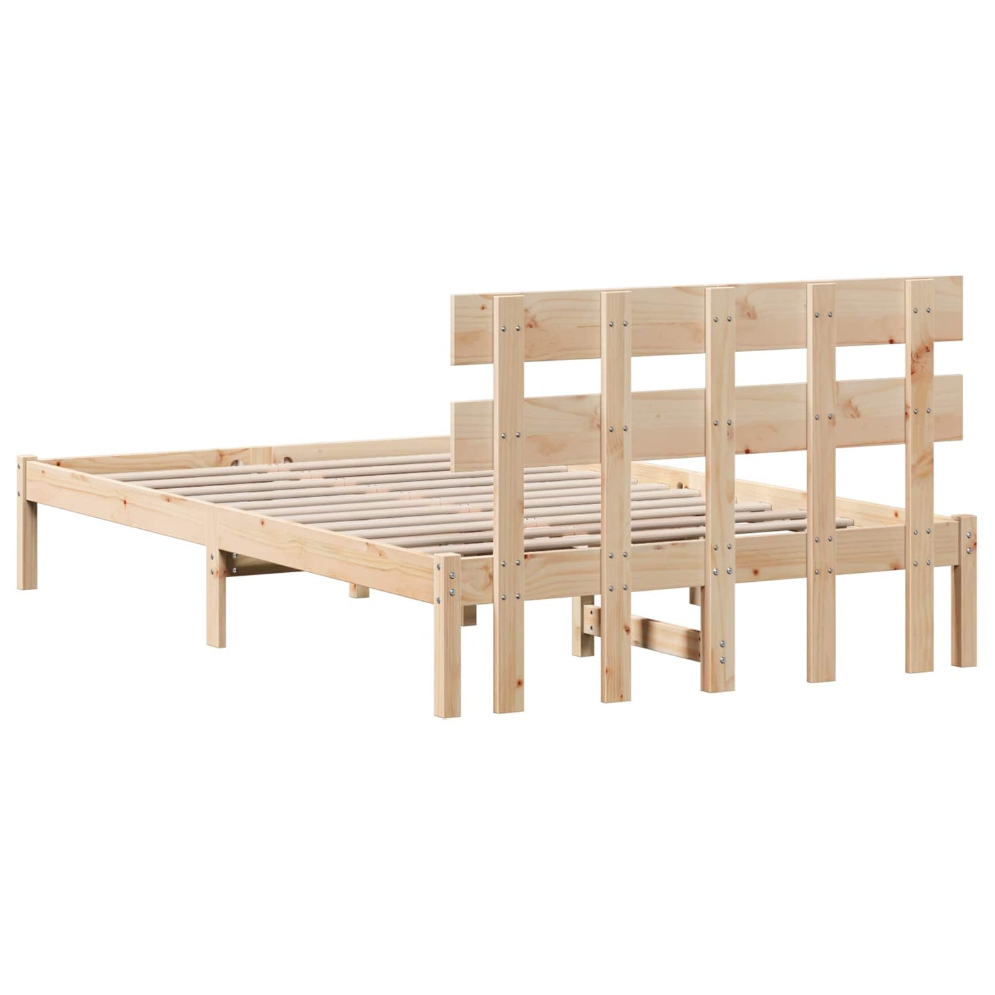 Sengestel med hovedgærde Brun 120 x 200 cm Massivt fyrretræ