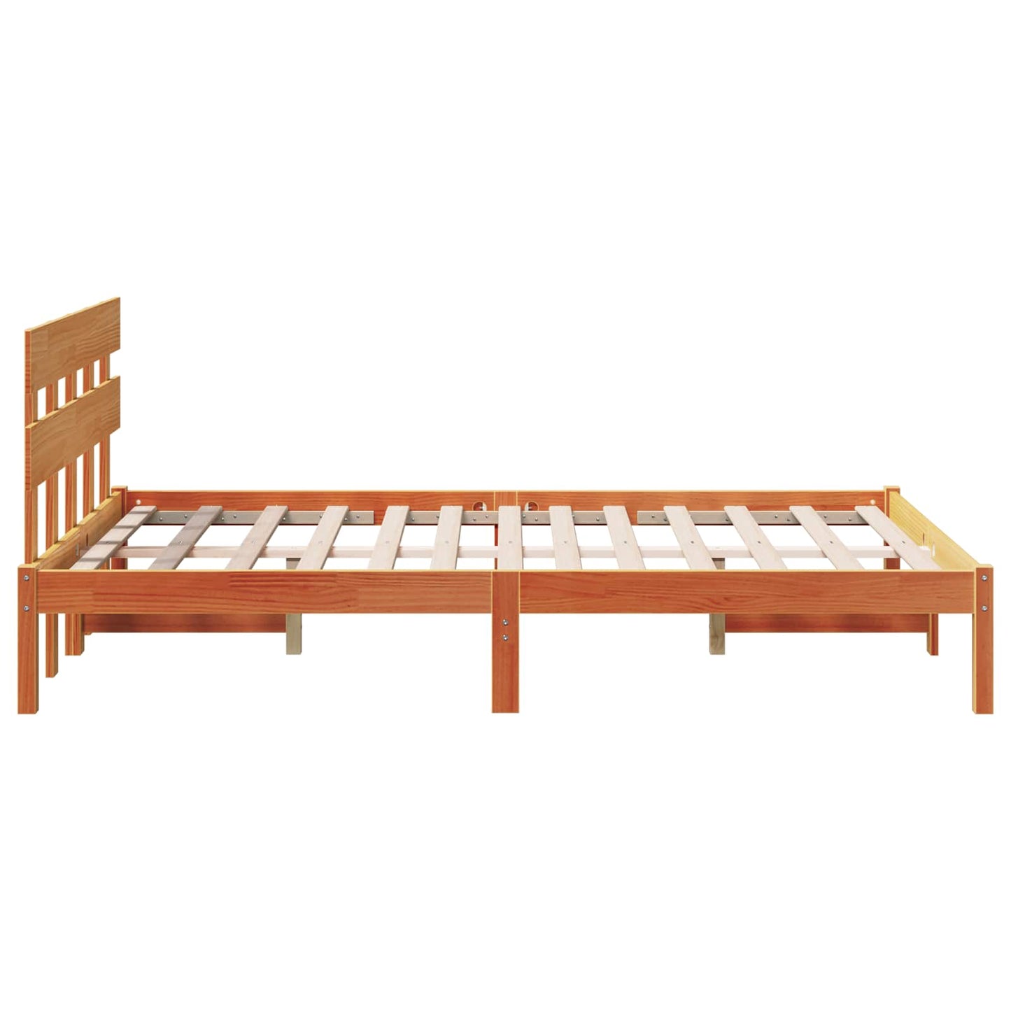 Sengestel med hovedgærde Brun 120 x 200 cm Massivt fyrretræ