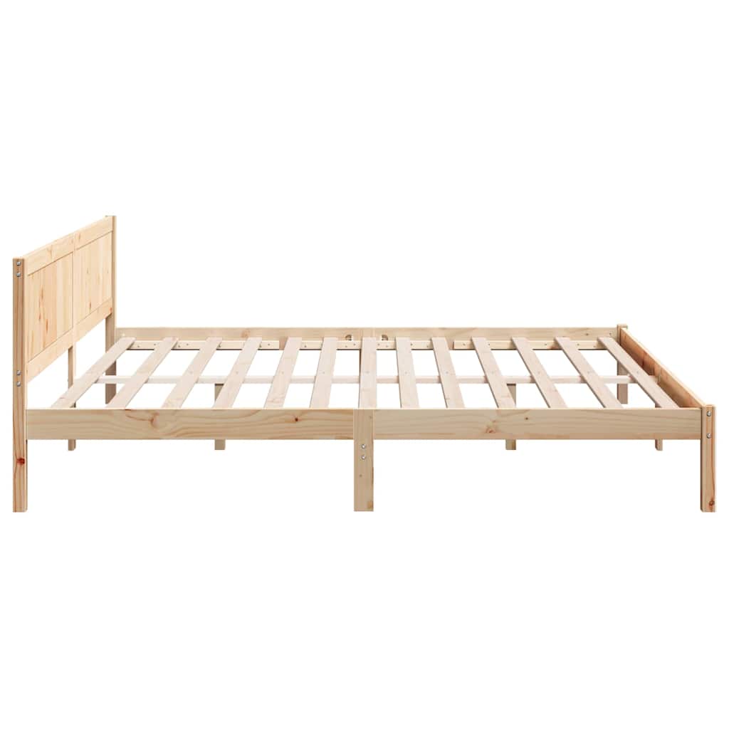 Sengestel Brun 200 x 200 cm Massivt fyrretræ