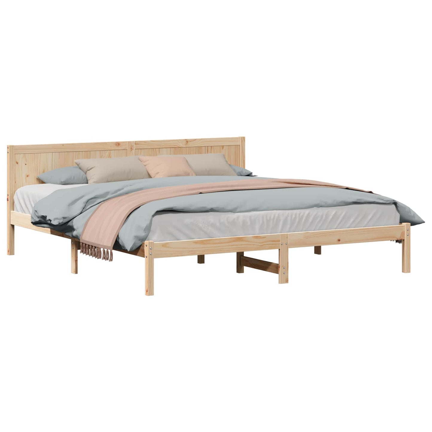 Sengestel Brun 180 x 200 cm Massivt fyrretræ
