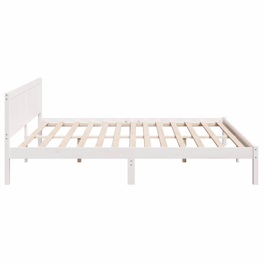 Sengestel Hvid 180 x 200 cm Massivt fyrretræ