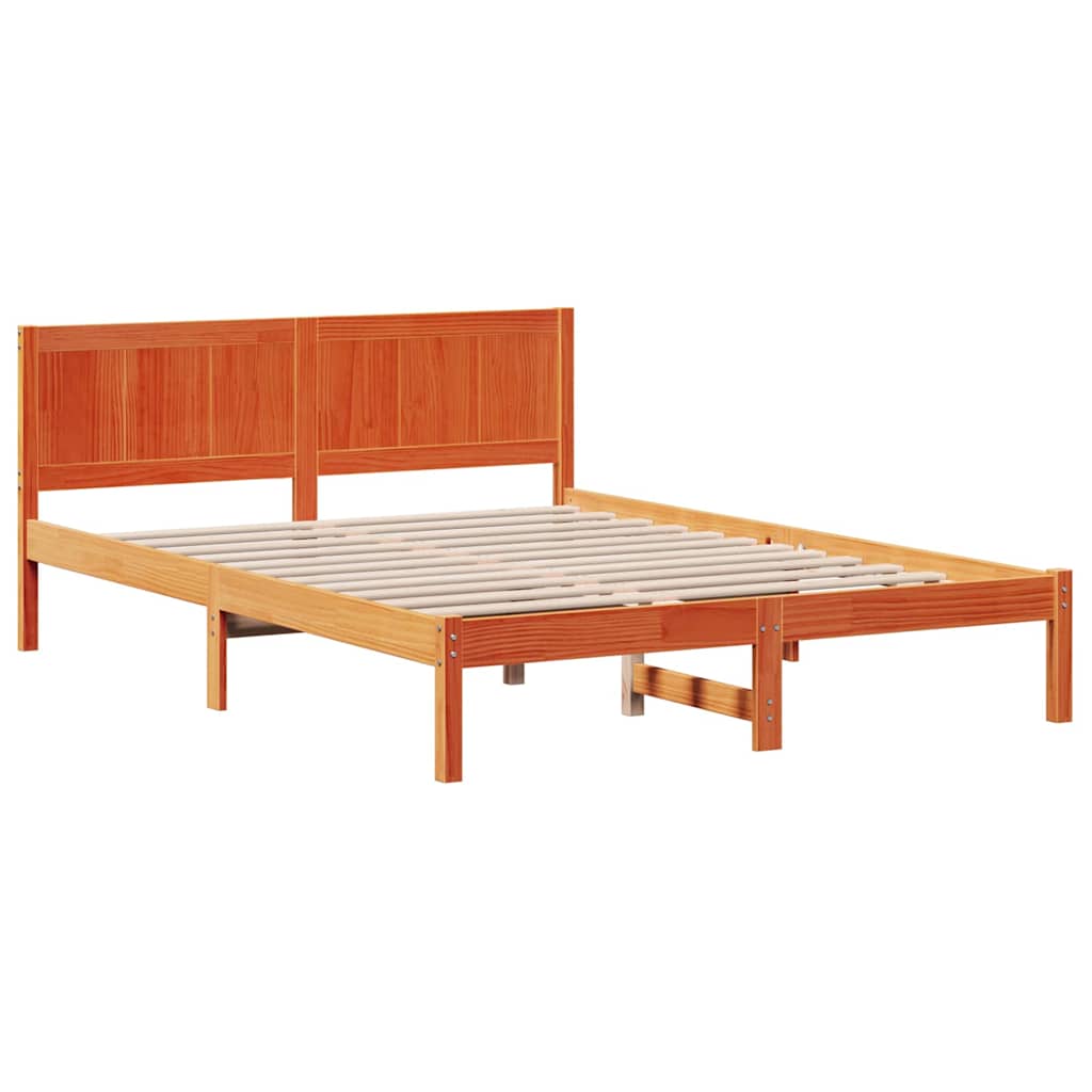 Sengestel Brun 160 x 200 cm Massivt fyrretræ