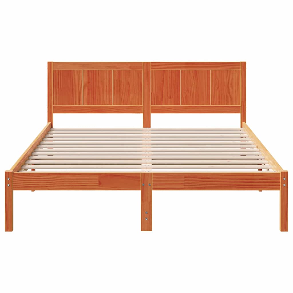 Sengestel Brun 160 x 200 cm Massivt fyrretræ