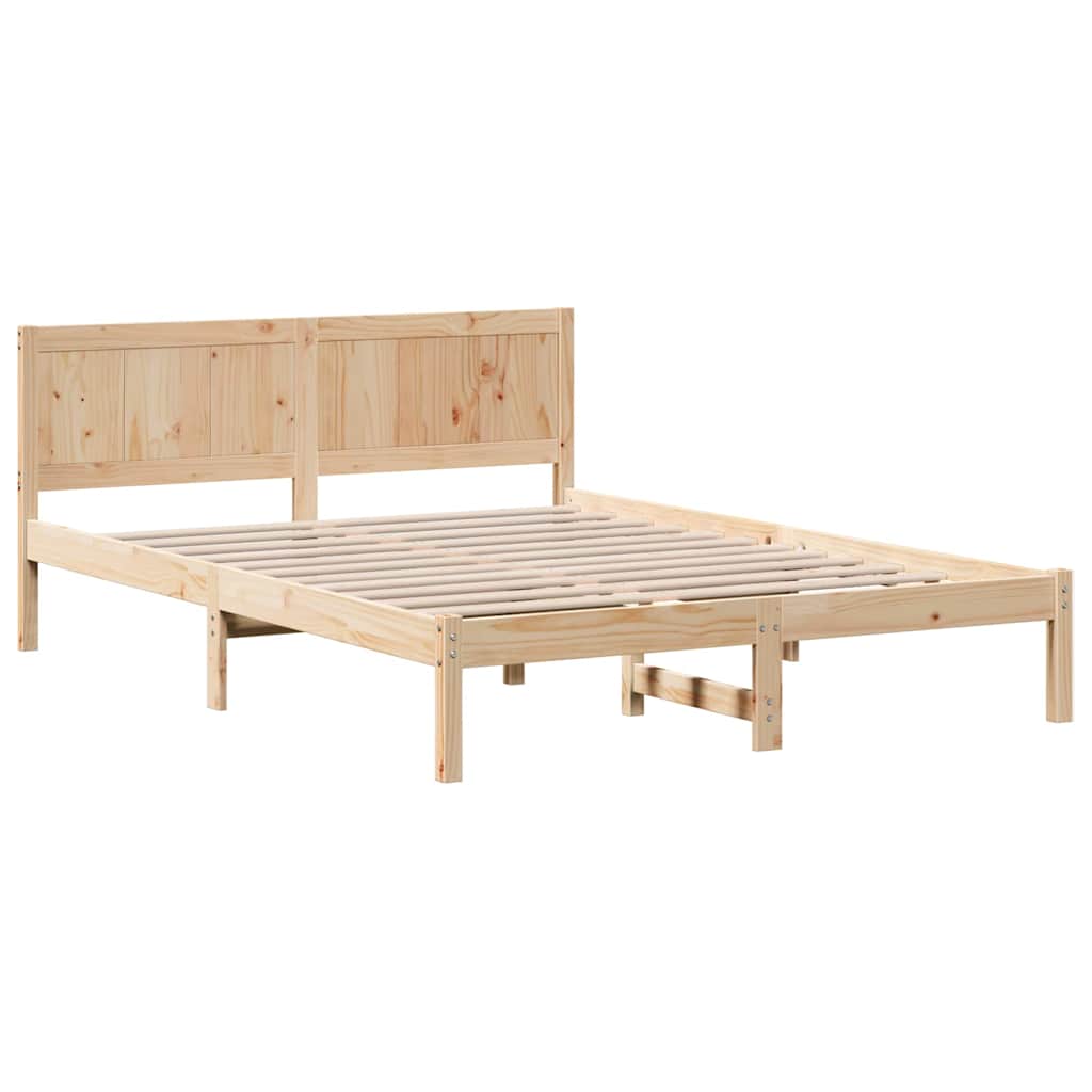 Sengestel Brun 150 x 200 cm Massivt fyrretræ