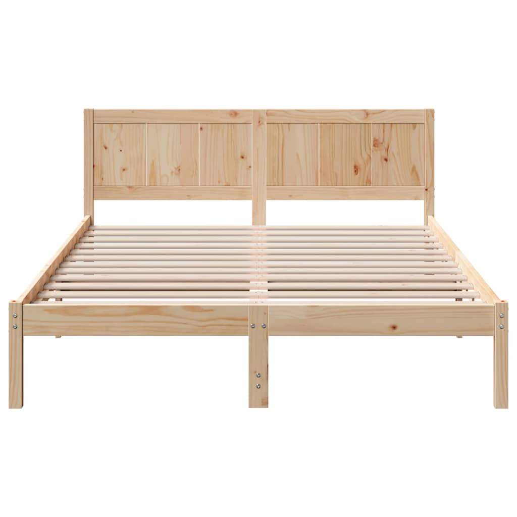 Sengestel Brun 140 x 200 cm Massivt fyrretræ