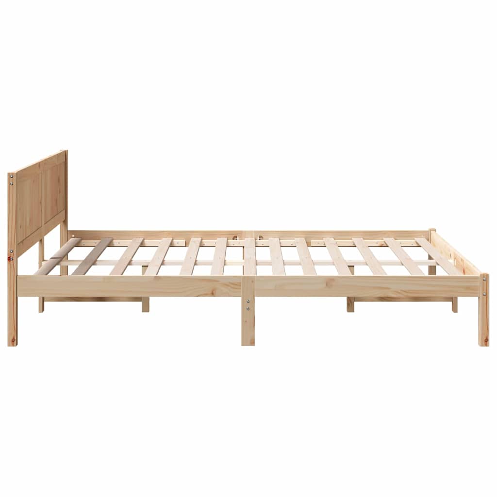 Sengestel Brun 140 x 200 cm Massivt fyrretræ
