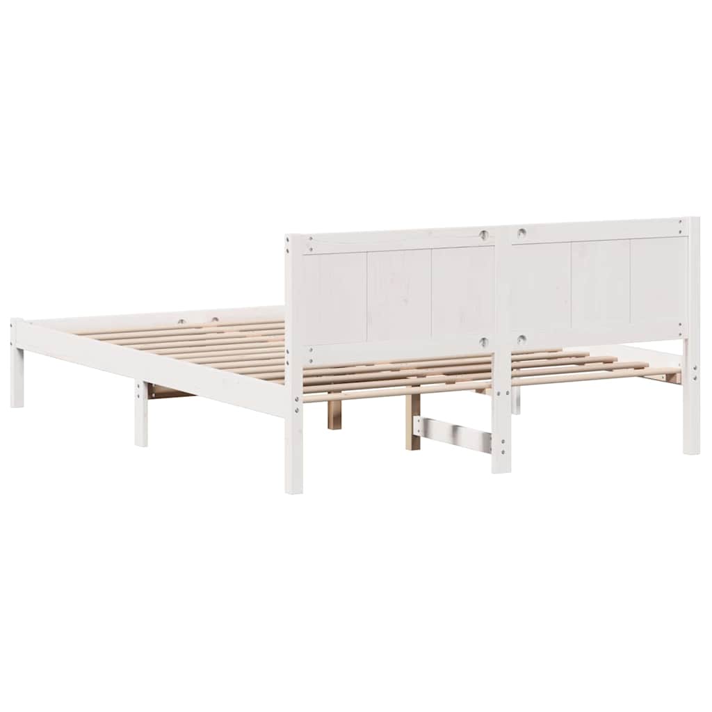 Sengestel Hvid 140 x 200 cm Massivt fyrretræ