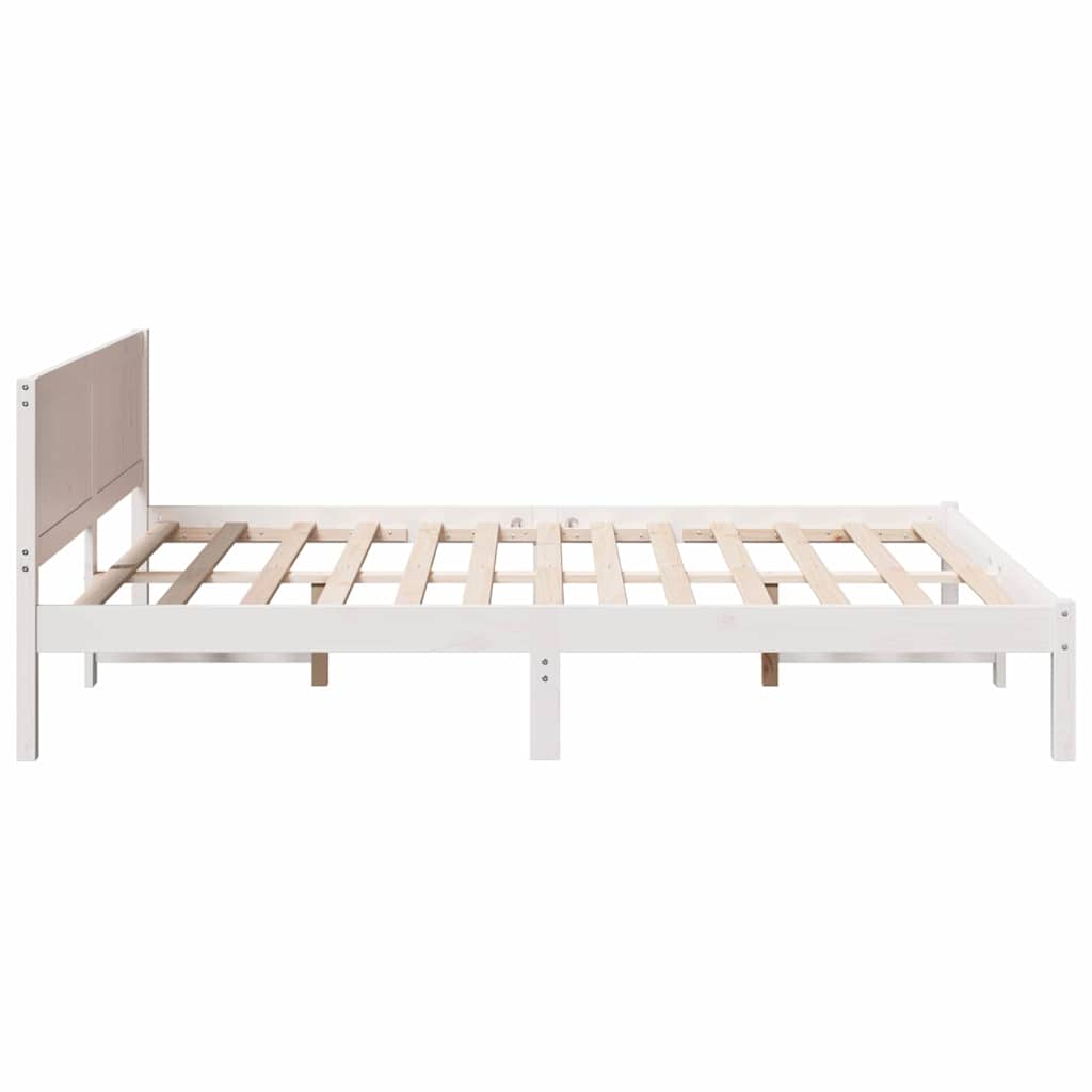 Sengestel Hvid 140 x 200 cm Massivt fyrretræ