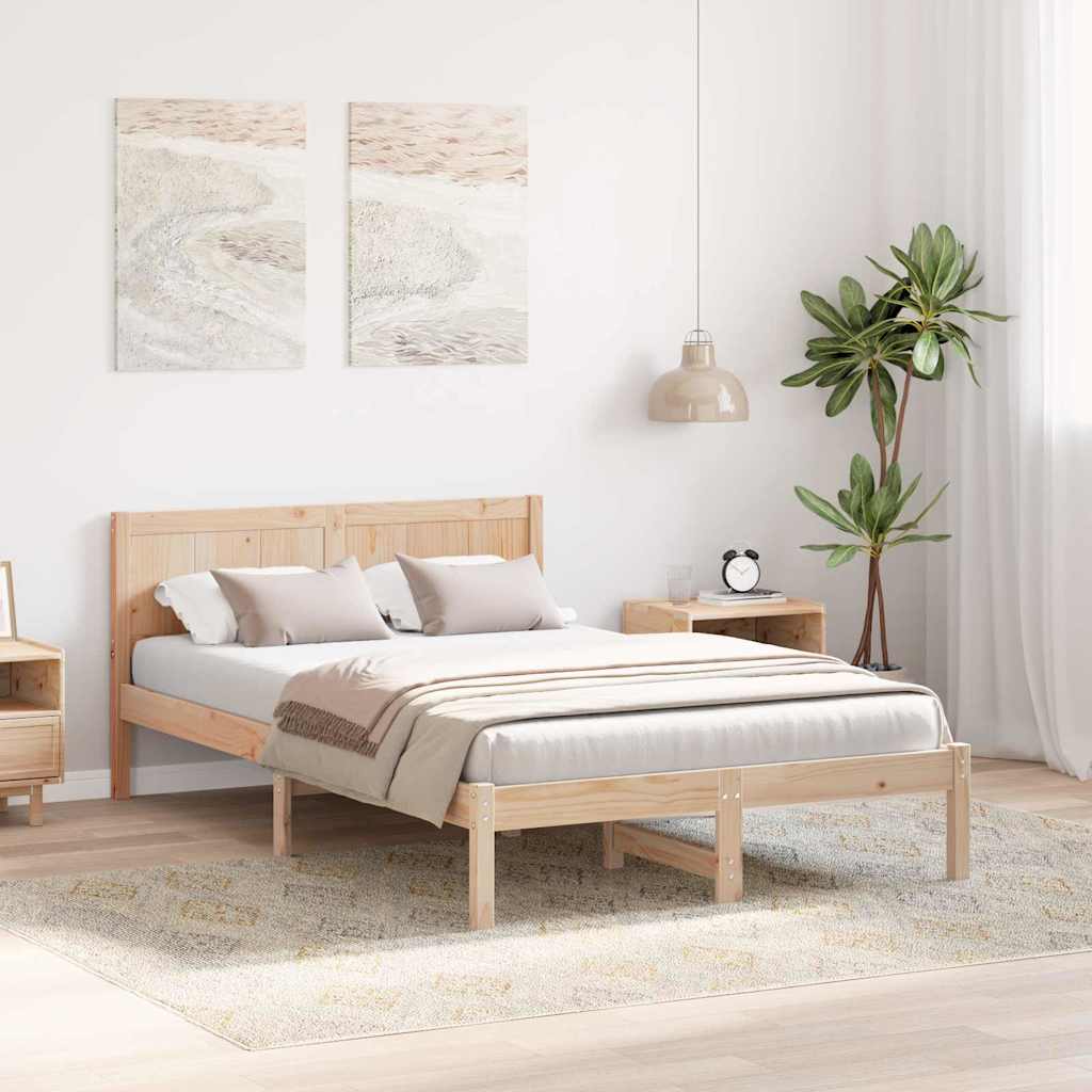 Sengestel Brun 120 x 200 cm Massivt fyrretræ