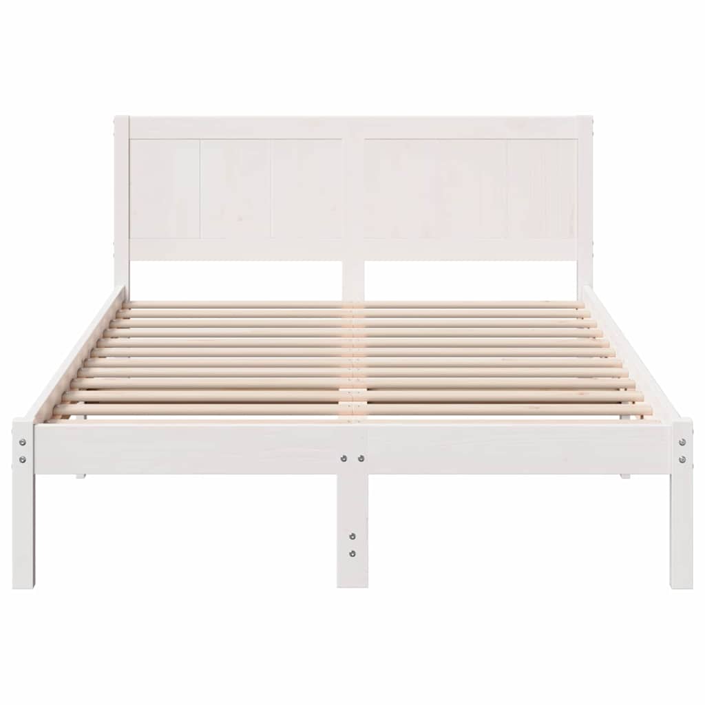 Sengestel Hvid 120 x 200 cm Massivt fyrretræ