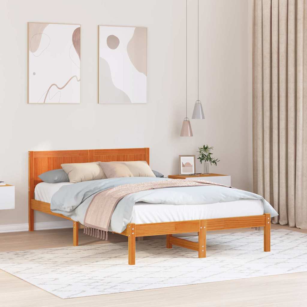 Sengestel Brun 120 x 200 cm Massivt fyrretræ