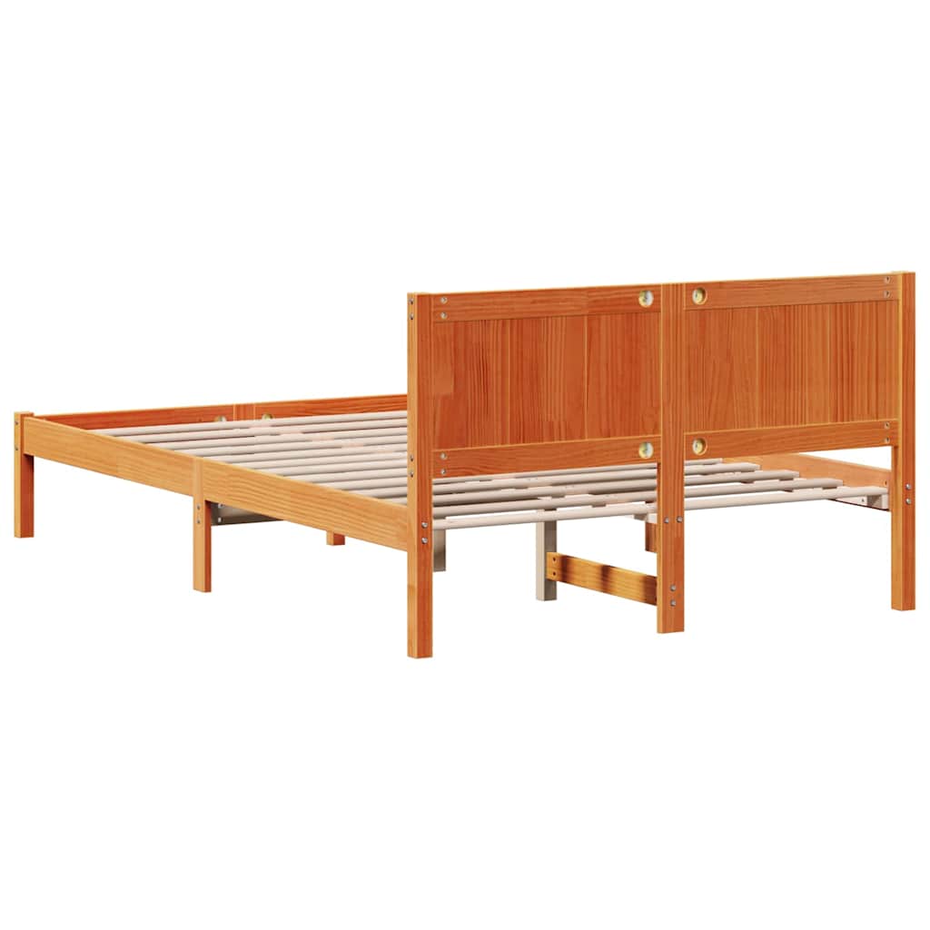 Sengestel Brun 120 x 200 cm Massivt fyrretræ