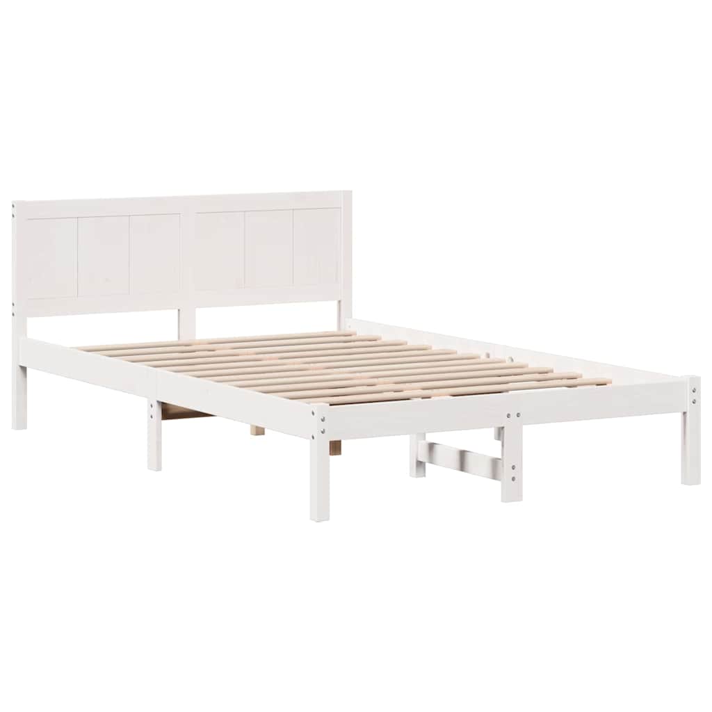 Sengestel Hvid 135 x 190 cm Massivt fyrretræ