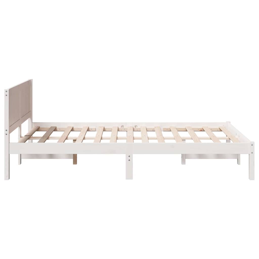 Sengestel Hvid 135 x 190 cm Massivt fyrretræ