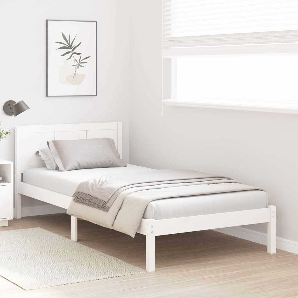 Sengestel Hvid 80 x 200 cm Massivt fyrretræ