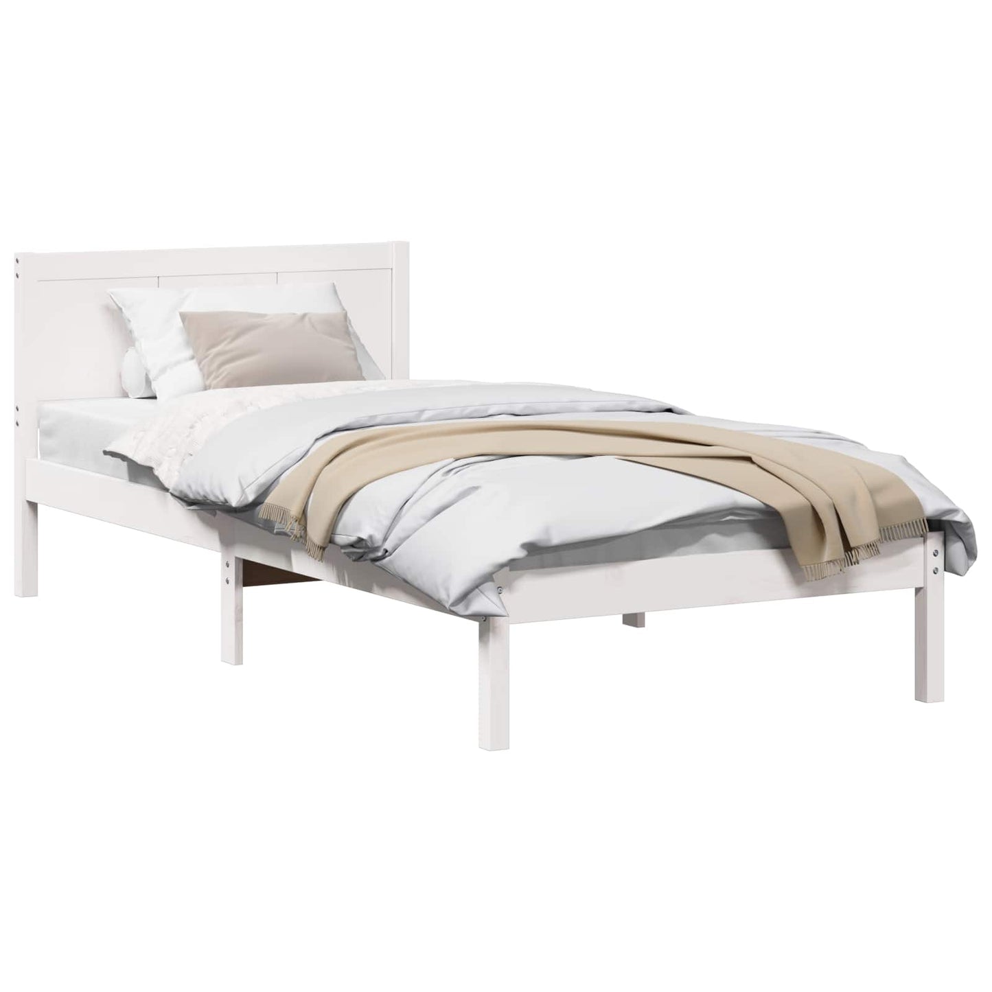 Sengestel Hvid 80 x 200 cm Massivt fyrretræ